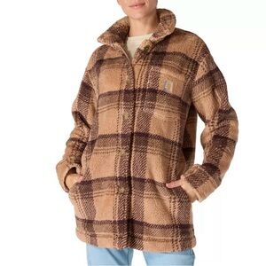 NWT Carhartt Women's loose fit Plaid Fleece Jacket